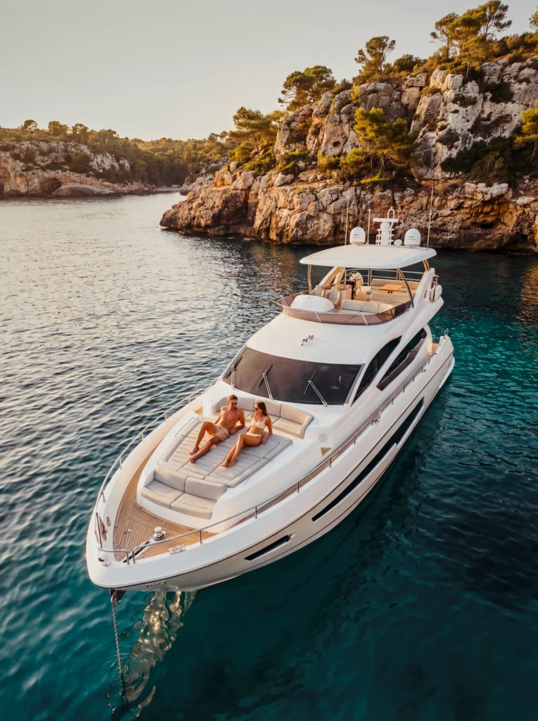 Sunset yacht charter Mallorca golden hour cruising