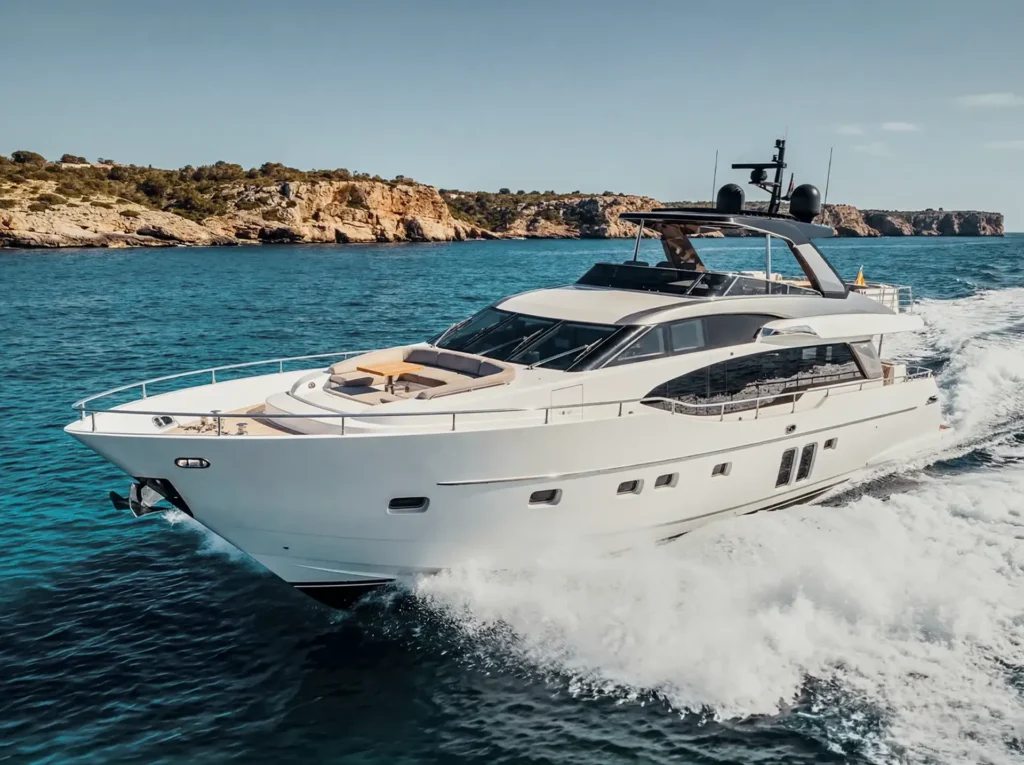 Frauscher 1017 Lido Bentley yacht charter berthed at Puerto Portals Mallorca